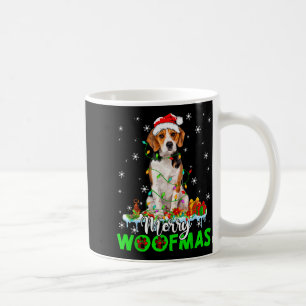 Taza De Café Perro Beagle Feliz Woofmas Luces Divertidas de Nav