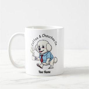 Taza De Café Perro Bichon Frise divertido traje de negocios Caf