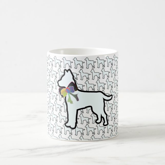 Taza De Café Perro Blanco Con Lazo   (Centro)