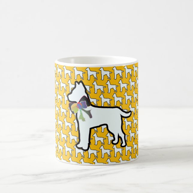 Taza De Café Perro Blanco Con Lazo Amarillo  (Centro)
