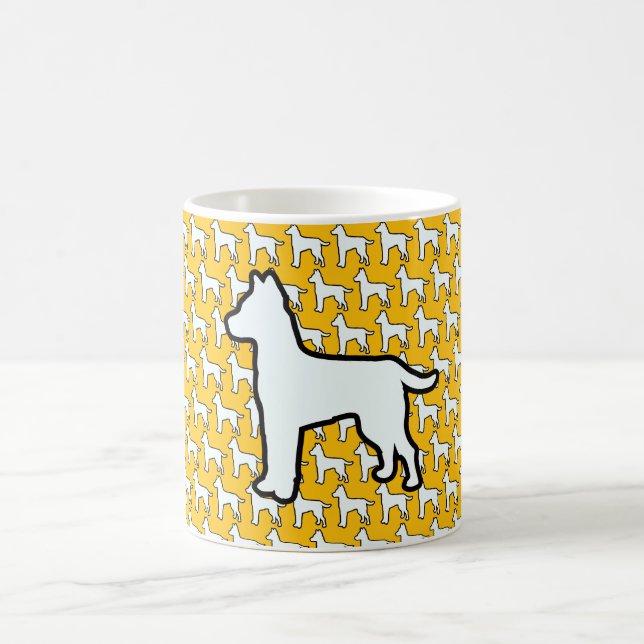 Taza De Café Perro Blanco Grande Amarillo (Centro)