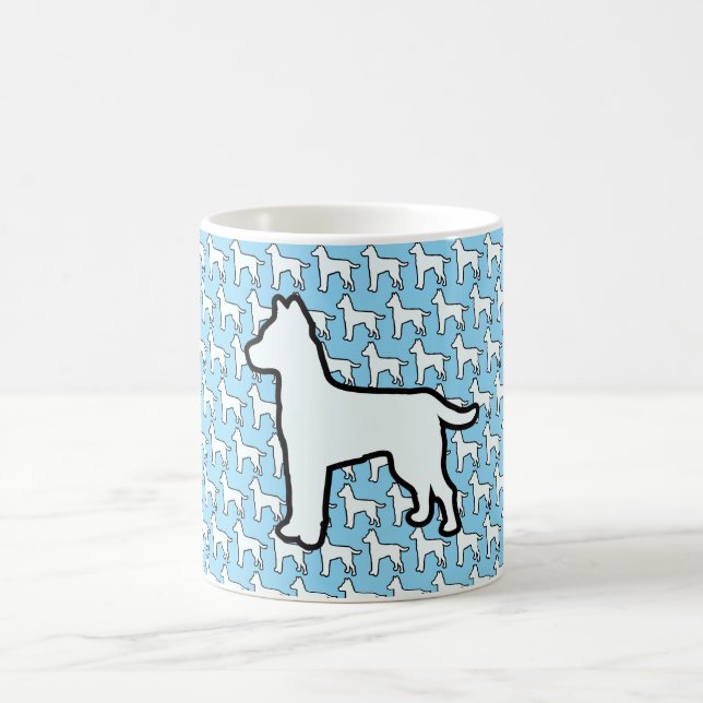 Taza De Café Perro Blanco Grande Lt Azul (Centro)