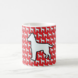 Taza De Café Perro Blanco Grande Rojo