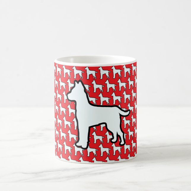 Taza De Café Perro Blanco Grande Rojo (Centro)