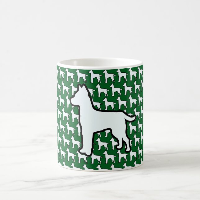 Taza De Café Perro Blanco Grande Verde     (Centro)