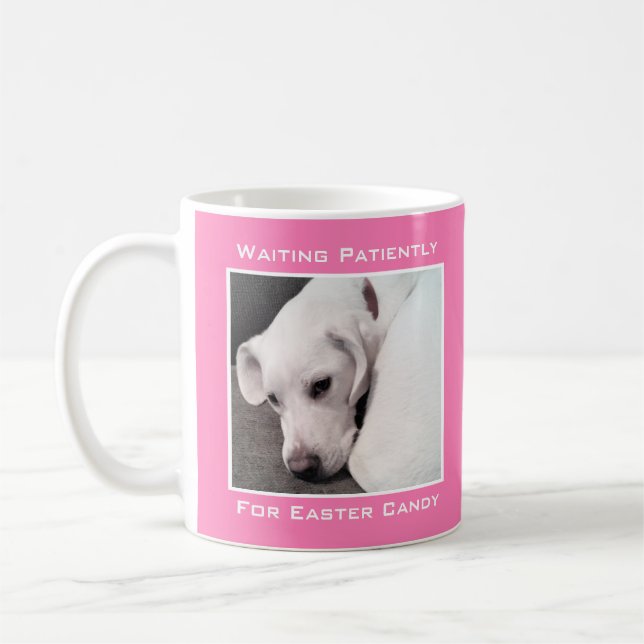 Taza De Café Perro Blanco Perro Blanco Perezoso Esperando El Pi (Izquierda)