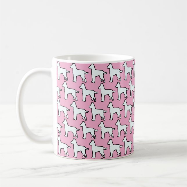 Taza De Café Perro Blanco Rosa  (Izquierda)