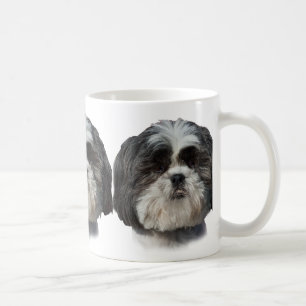 Taza De Café Perro blanco y negro de Shih Tzu