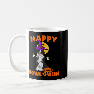 Taza De Café Perro Border Collie Blanco Y Negro Bruja Feliz