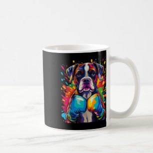 Taza De Café Perro Boxeador Con Guantes De Boxeo Splash De Colo