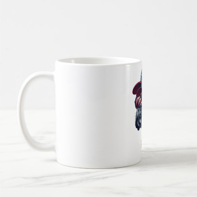 Taza De Café Perro Boxer Con Azul Rojo Blanco (Izquierda)