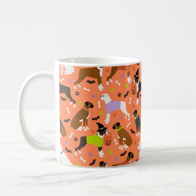 Taza De Café Perro Boxer de Halloween (Izquierda)