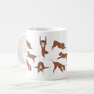 Taza De Café Perro Boxer haciendo yoga