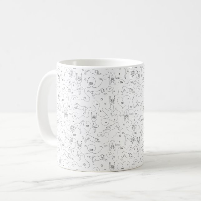 Taza De Café Perro Boxer haciendo yoga (Anverso izquierdo)