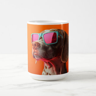 Taza De Café Perro Bracco italiano genial con gafas de sol