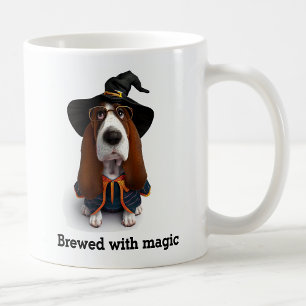 Taza De Café Perro brujo Basset Hound lanzador de hechizos