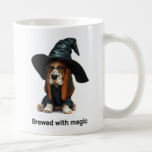 Taza De Café Perro brujo Basset Hound lanzador de hechizos