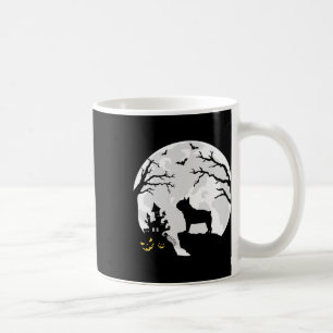 Taza De Café Perro bulldog En La Luna Vestimenta Halloween Homb