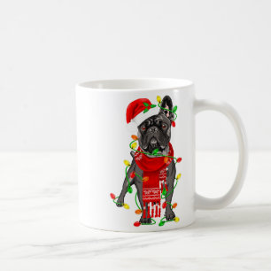 Taza De Café Perro Bulldog Francés Divertido Luces de Navidad d