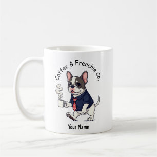 Taza De Café Perro Bulldog Francés Divertido Traje De Negocios