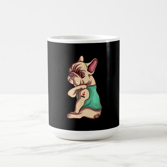 Taza De Café Perro Bulldog francés me encanta mamá Tattoo Lover (Centro)