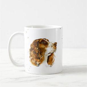 Taza De Café Perro Cachorro de Springer Spaniel Inglés Acuarela