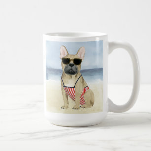 Taza De Café Perro caliente Cachorros En La Playa