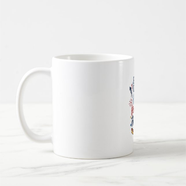 Taza De Café Perro Caliente Patriótico Fuegos Artificiales Libe (Izquierda)