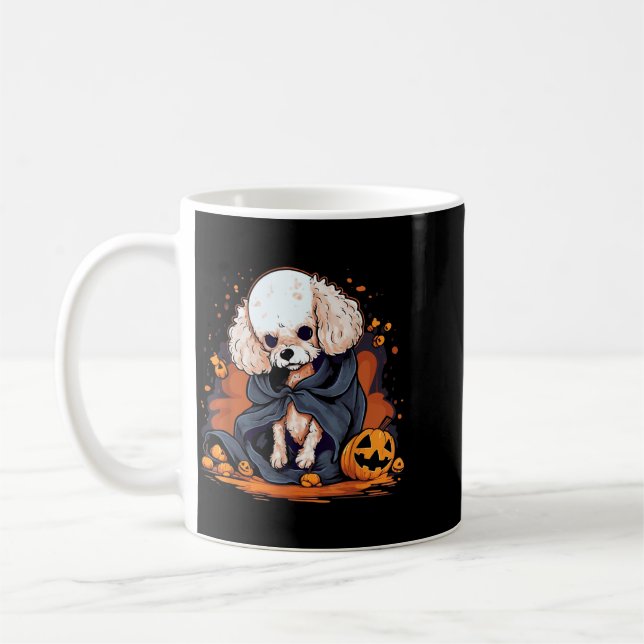 Taza De Café Perro Caniche Halloween (Izquierda)