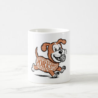 Taza De Café "Perro caricaturizado cae alegremente"