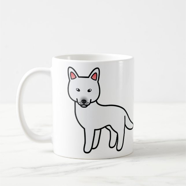 Taza De Café Perro Cartoon Siberiano Husky Blanco (Izquierda)