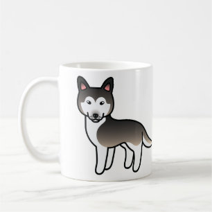 Taza De Café Perro Cartoon Siberiano Husky Gris Lobo