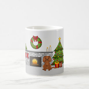 Taza De Café Perro Cavalier de Rubí en una habitación festiva d