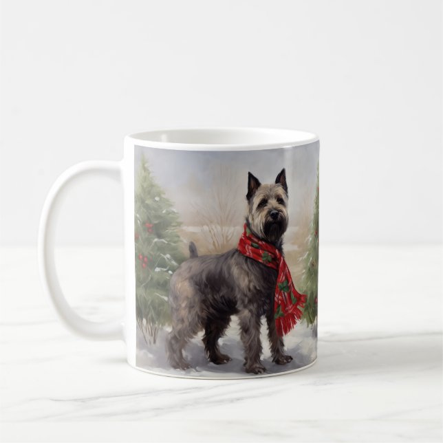 Taza De Café Perro chesapeake en Navidades de nieve (Izquierda)