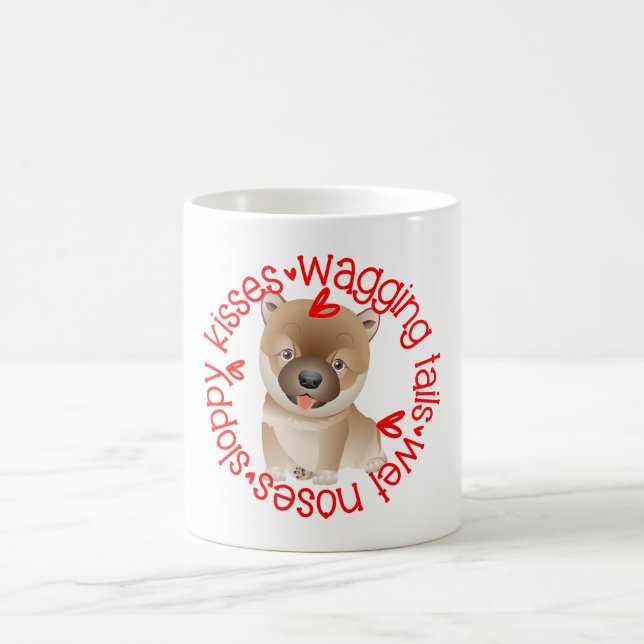 Taza De Café Perro chiba chiba inu, besos descuidados (Centro)