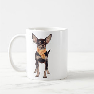 Taza De Café Perro Chihuahua con encanto pintado a mano
