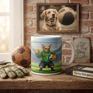 Taza De Café Perro Chihuahua Divertido Portero de Fútbol