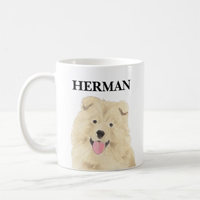 Taza De Café Perro Chow Chow Personalizado (Izquierda)