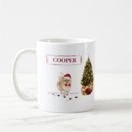 Taza De Café Perro con árbol de Navidades divertidos de Pomeran