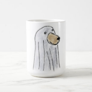 Taza De Café Perro con disfraz de fantasma blanco
