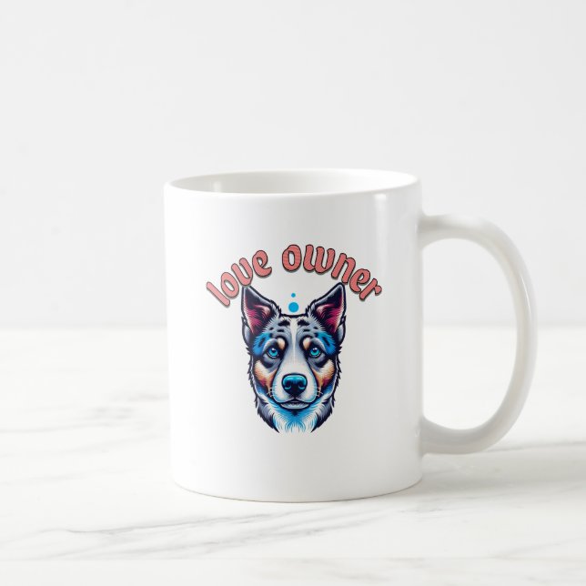 Taza De Café perro con dueño de amor (Derecha)