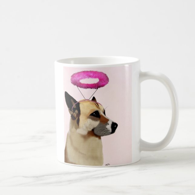 Taza De Café Perro con Halo Rosa (Derecha)