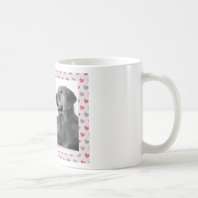 Taza De Café Perro con hermosos corazones (Derecha)