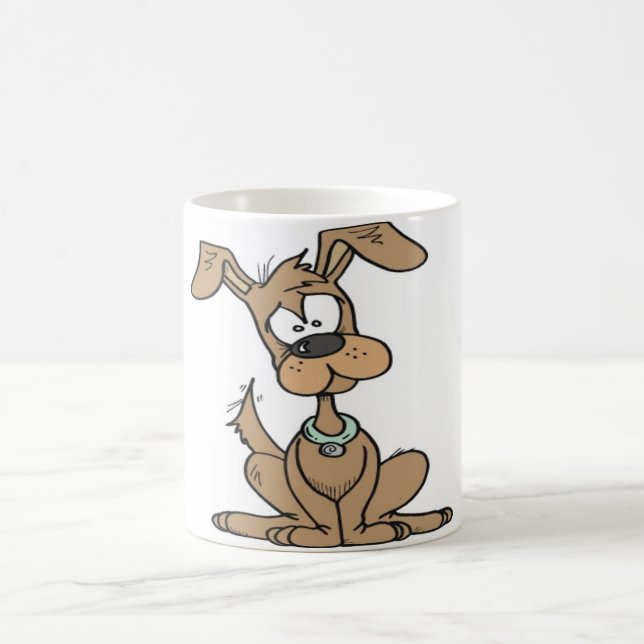 Taza De Café Perro con un confuso divertido (Centro)