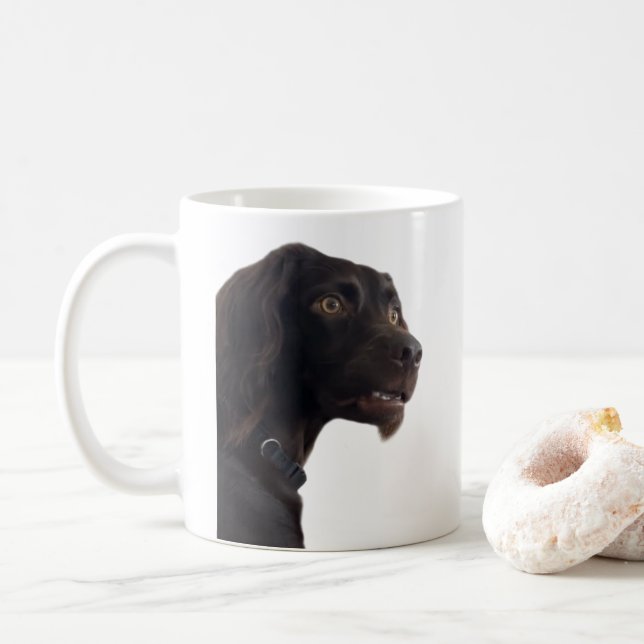 Taza De Café Perro confuso Meme Mug de doble cara (Con donut)