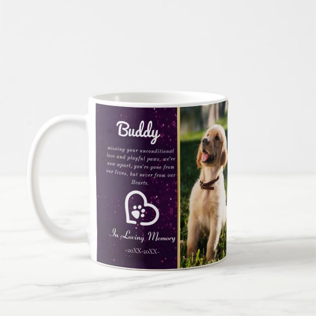 Taza De Café Perro conmemorativo de la pérdida del mascota | Co (Izquierda)