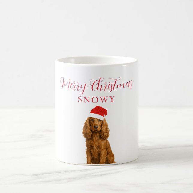 Taza De Café Perro Coocker Spaniel con sombrero de Santa Navida (Centro)