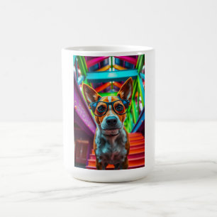 Taza De Café Perro Cool con Gafas de Sol
