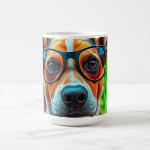 Taza De Café Perro Cool con Gafas de Sol