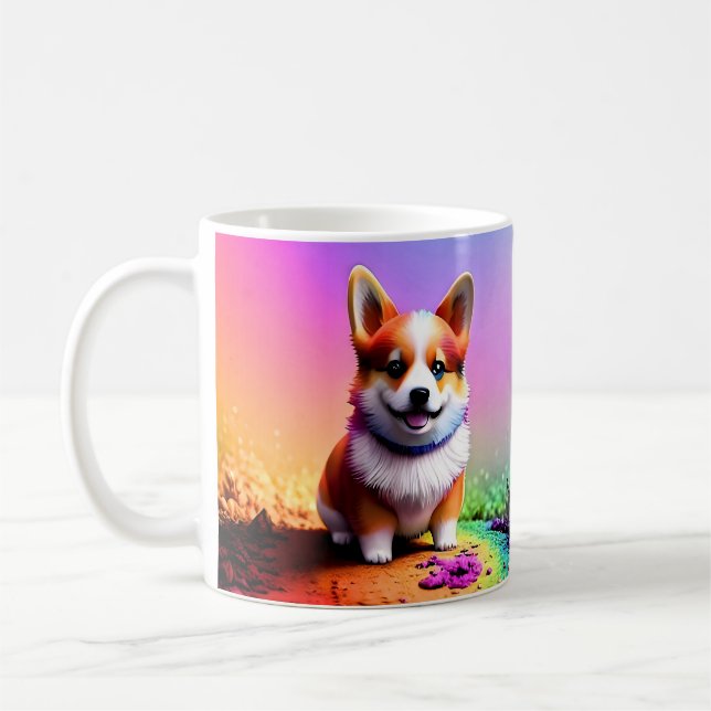 Taza De Café Perro Corgi De Cachorro Cúpido-36475 (Izquierda)